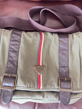 Triumph Olive Canvas Messenger Bag - authentic Triumph merchandise